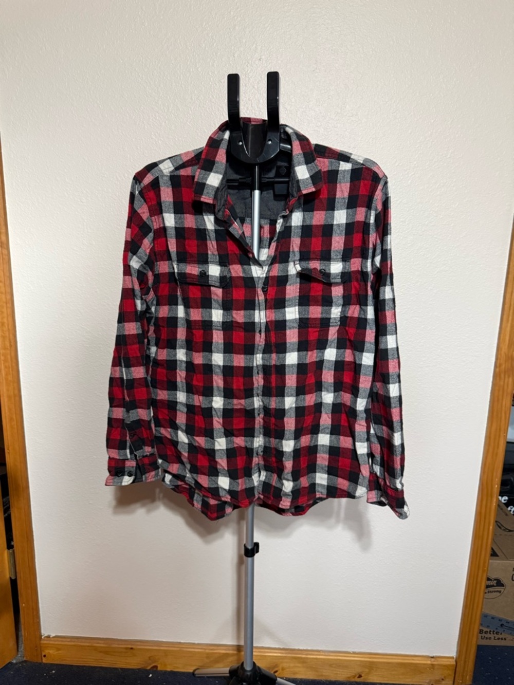 Woolrich Red Black and White Plaid Button-Down Shirt